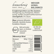 Lade das Bild in den Galerie-Viewer, Bioland Weißer Honig-Balsamico
