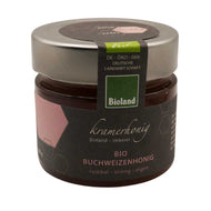 Ein Glas Bio Buchweizenhonig Kramerhonig  – rustikal, streng, eigen, Bioland-zertifiziert, DE-ÖKO-006